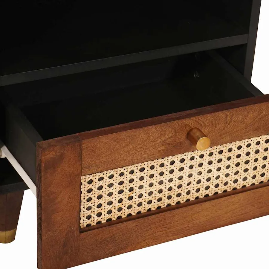 Cabinet de chevet Marron 40 x 33 x 46 cm Bois d'acacia massif - 7
