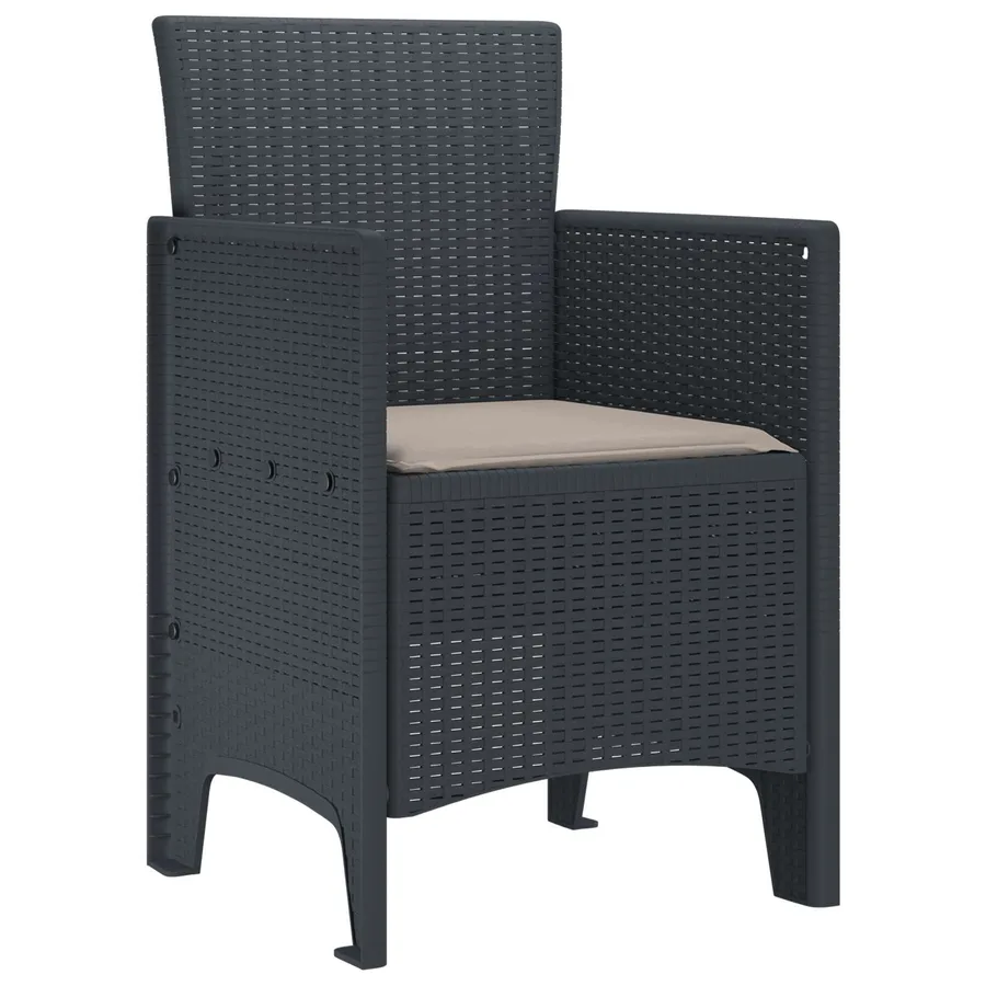 Chaise de jardin 4 pcs Anthracite 53 x 49 x 85 cm Polypropylène - 2