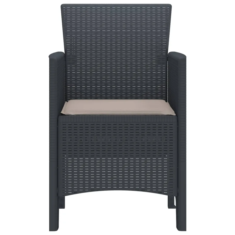 Chaise de jardin 4 pcs Anthracite 53 x 49 x 85 cm Polypropylène - 3