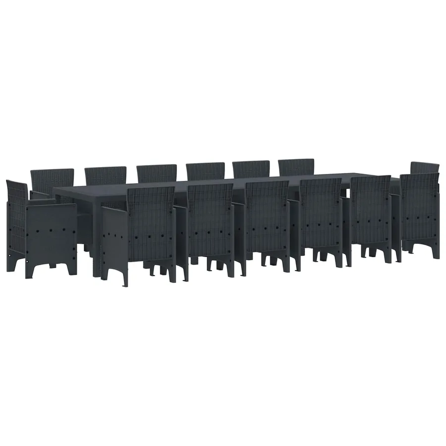 Ensemble de salle à manger pour jardin 15 pcs Anthracite