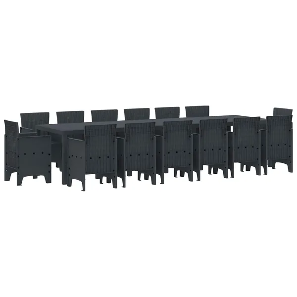 Ensemble de salle à manger pour jardin 15 pcs Anthracite