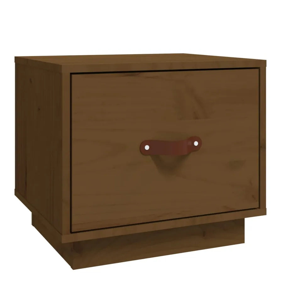 Table de chevet Marron miel 40x34x35 cm Bois de pin solide - 2