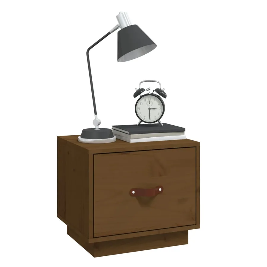 Table de chevet Marron miel 40x34x35 cm Bois de pin solide - 4