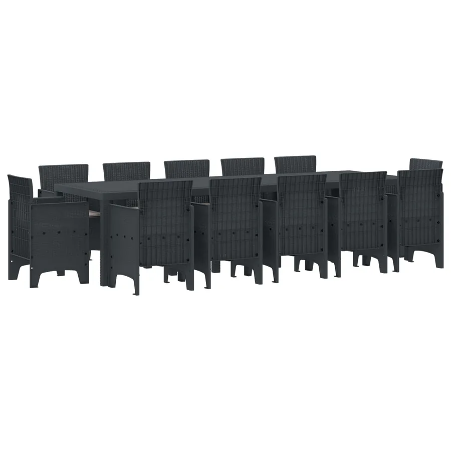 Ensemble de salle à manger pour jardin 13 pcs Anthracite