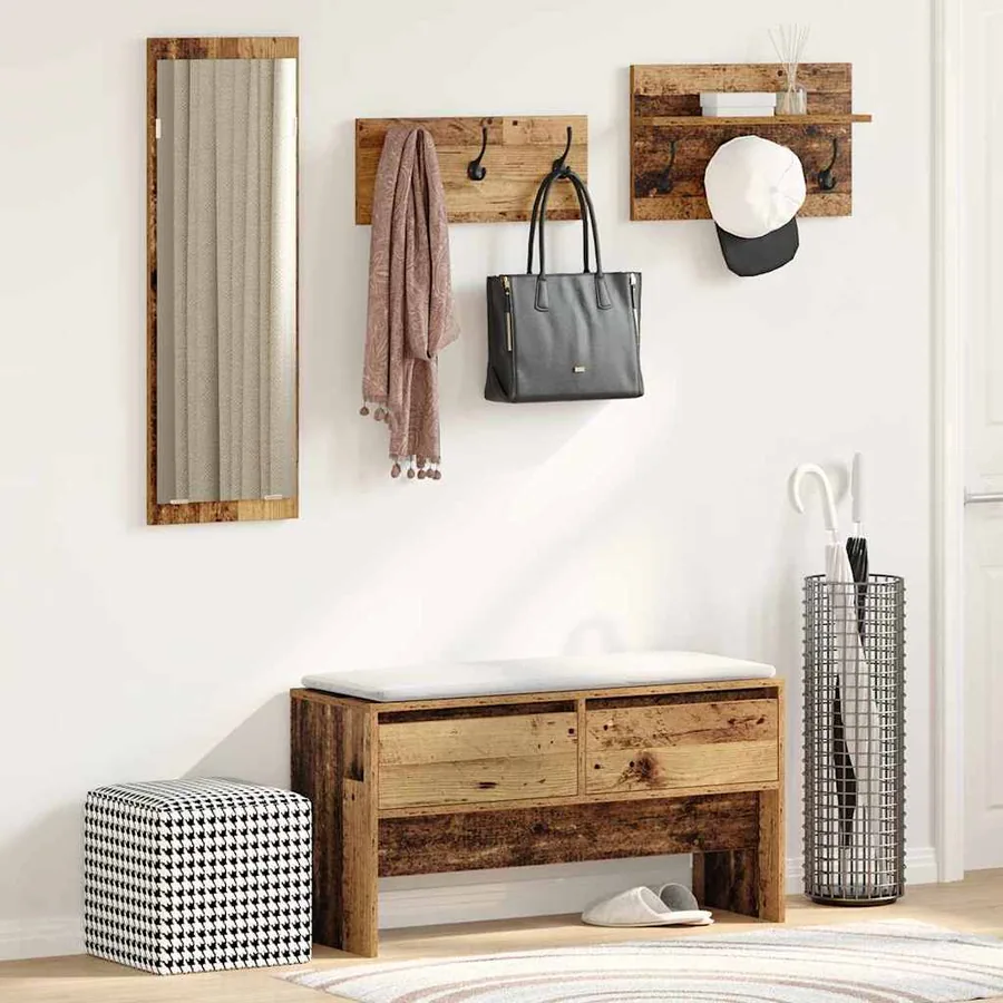 Ensemble de meubles d'entrée Bois ancien 90 x 31 x 46,5 cm