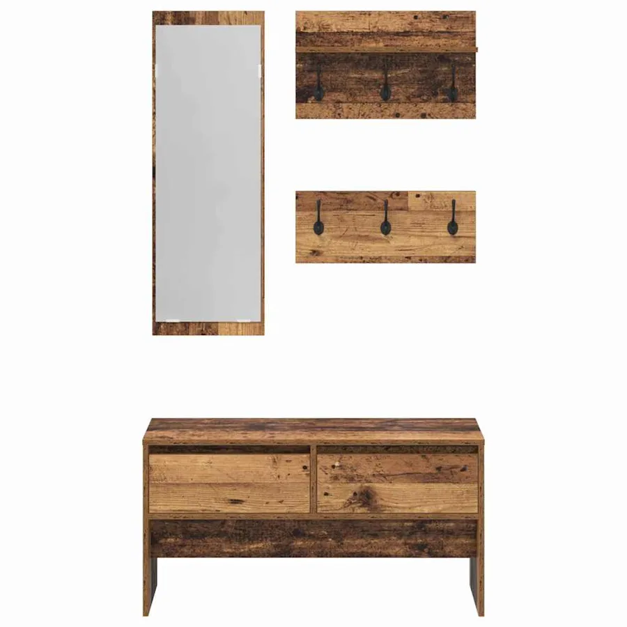 Ensemble de meubles d'entrée Bois ancien 90 x 31 x 46,5 cm - 10