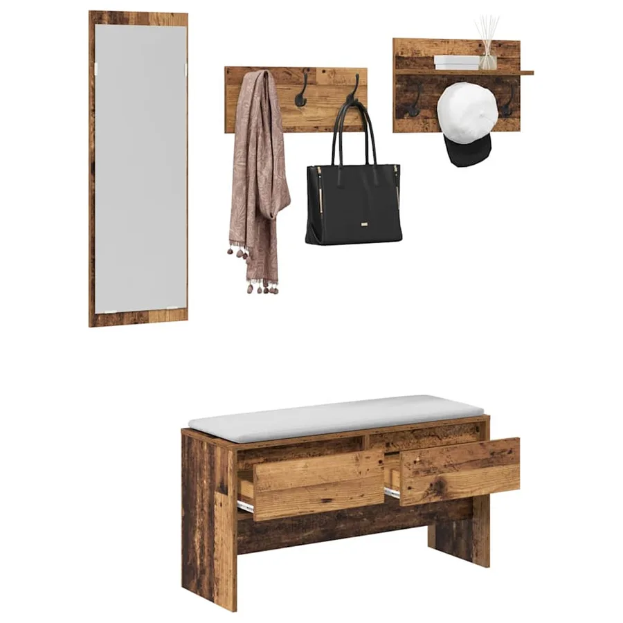 Ensemble de meubles d'entrée Bois ancien 90 x 31 x 46,5 cm - 3