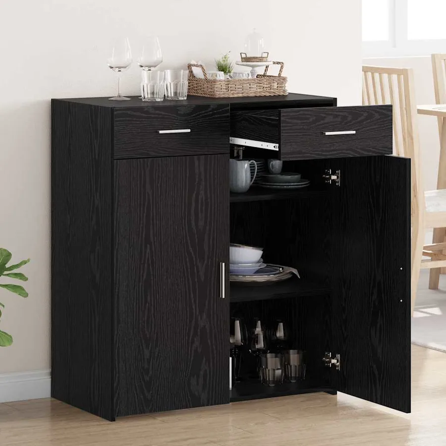 Armoire de rangement Chêne noir 80 x 42,5 x 93 cm - 4