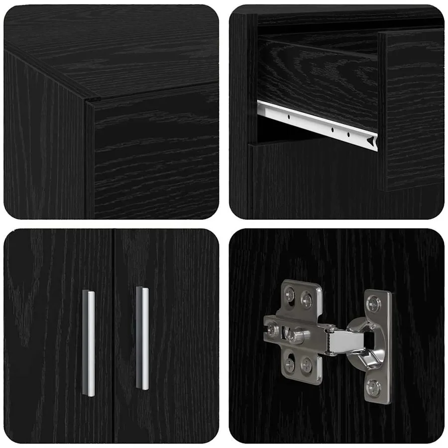 Armoire de rangement Chêne noir 80 x 42,5 x 93 cm - 9