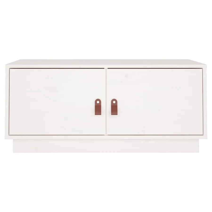 Table basse Blanc 80x50x35 cm Bois massif de pin - 6