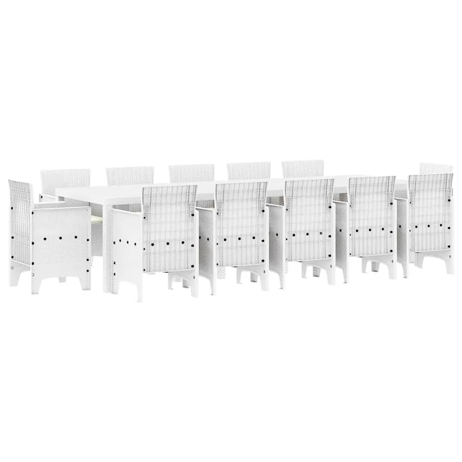 Ensemble de salle à manger pour jardin 13 pcs Blanc - 2