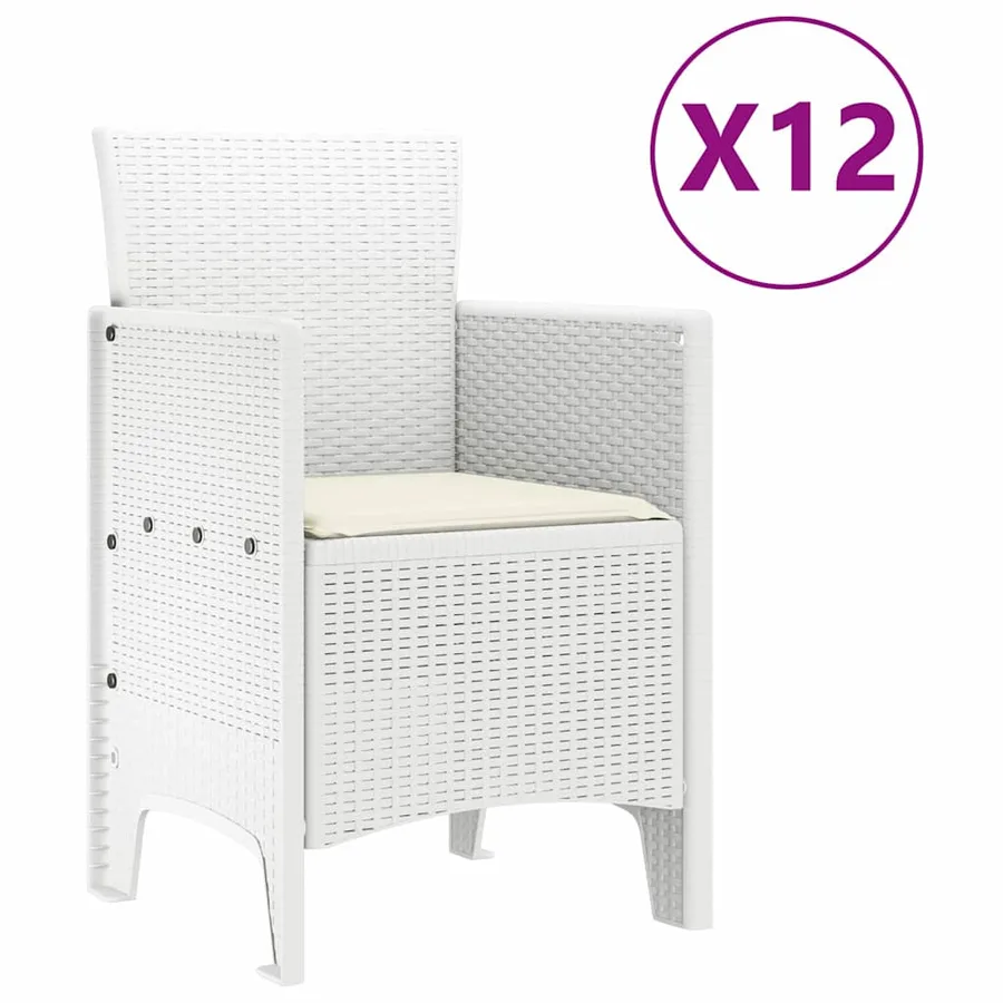Ensemble de salle à manger pour jardin 13 pcs Blanc - 5