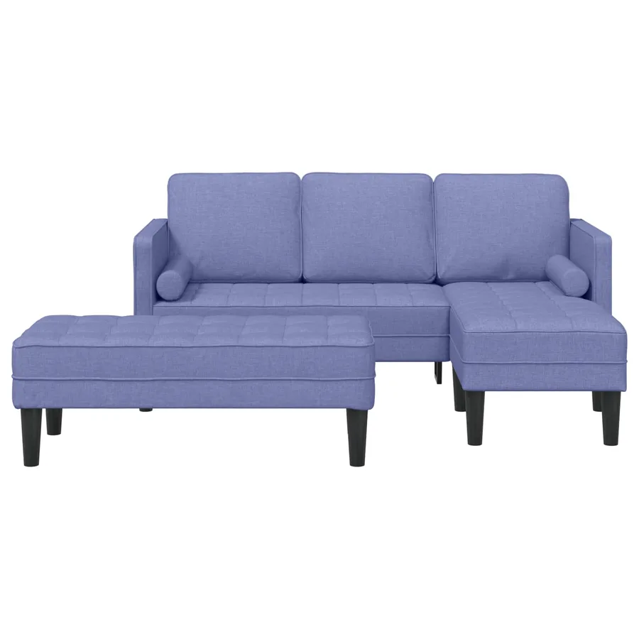 Ensemble de Canapés avec coussin 2 pcs Bleu denim Polyester - 5