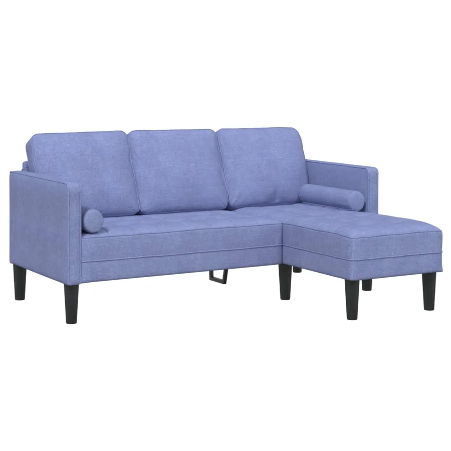 Ensemble de Canapés avec coussin 2 pcs Bleu denim Polyester - 6