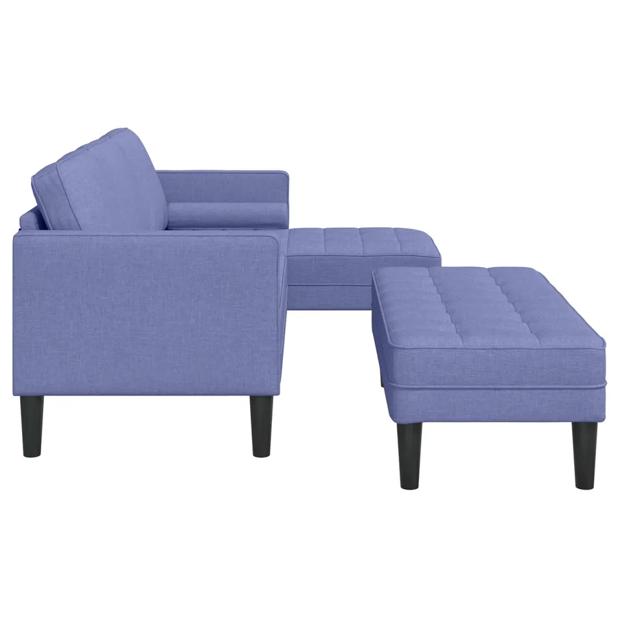 Ensemble de Canapés avec coussin 2 pcs Bleu denim Polyester - 9