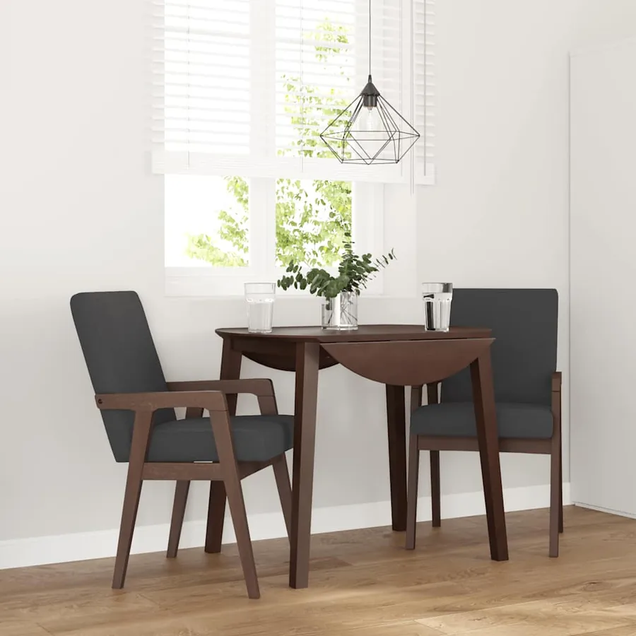 Chaises de salle à manger avec coussins (2 pcs) bois massif marron caoutchouc