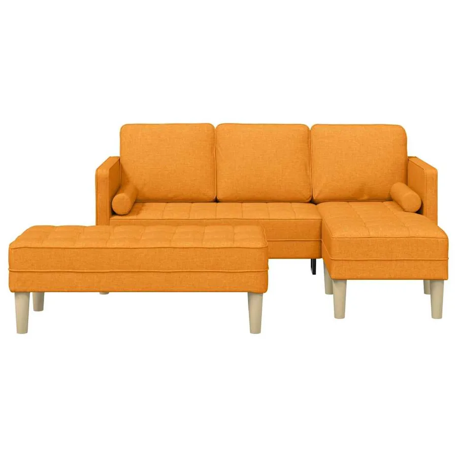 Ensemble de Canapés avec coussin 2 pcs Jaune foncé Polyester - 4