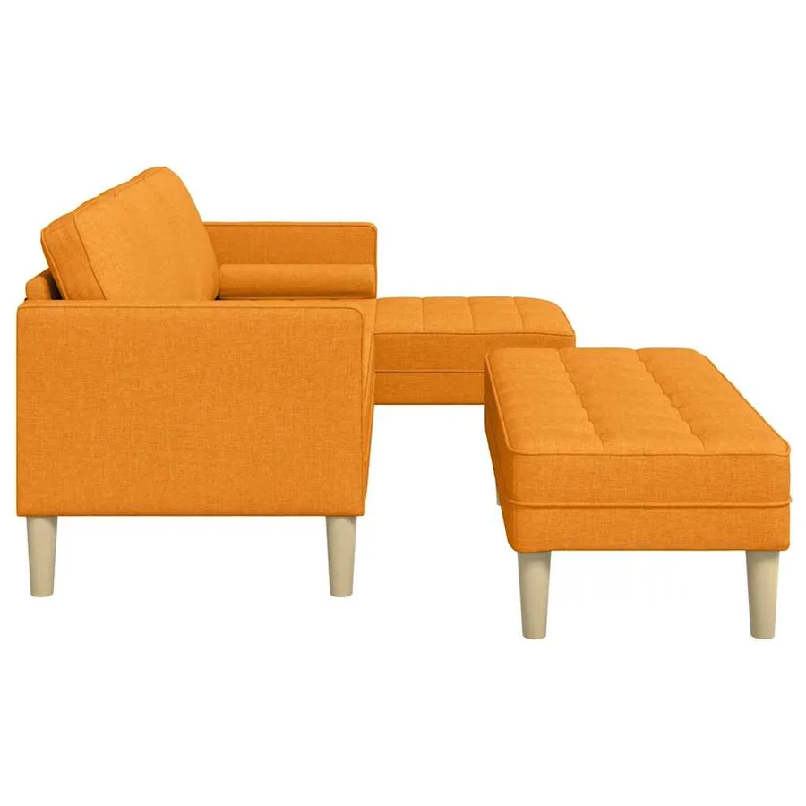 Ensemble de Canapés avec coussin 2 pcs Jaune foncé Polyester - 7