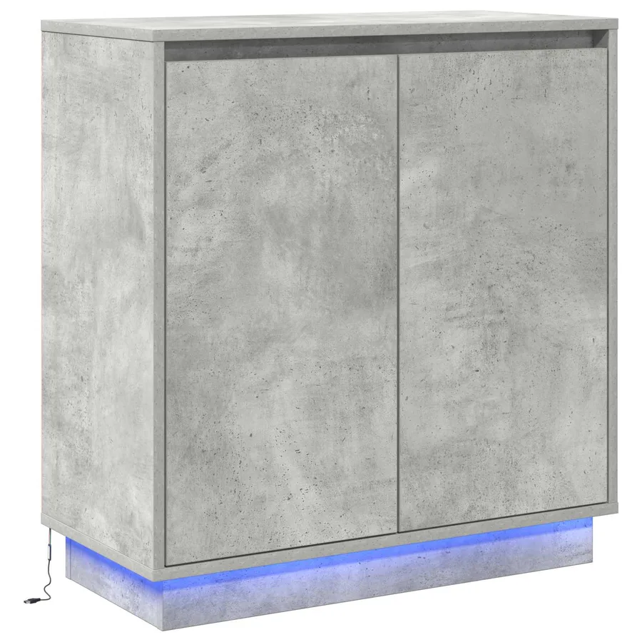 Buffet LED pour Gris béton 71 x 34,5 x 75 cm Bois d'ingénierie - 2