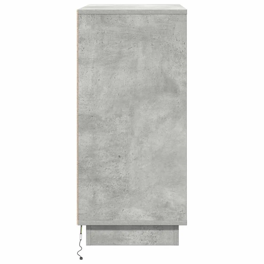 Buffet LED pour Gris béton 71 x 34,5 x 75 cm Bois d'ingénierie - 8