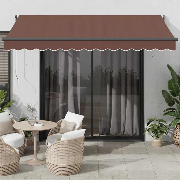 Auvent rétractable automatique marron 350x250 cm