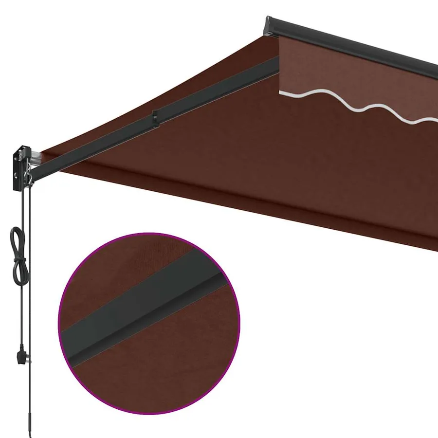 Auvent rétractable automatique marron 350x250 cm - 6