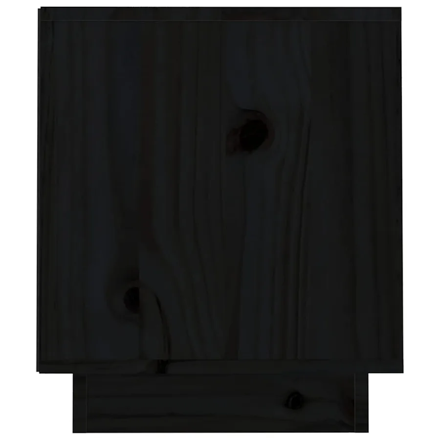 Meuble TV Noir 70x34x40 cm Bois de pin massif - 8