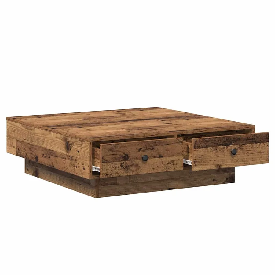 Table basse Bois ancien 90 x 90 x 28 cm Bois d'ingénierie - 11