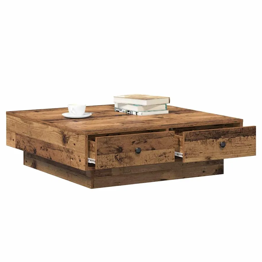 Table basse Bois ancien 90 x 90 x 28 cm Bois d'ingénierie - 3