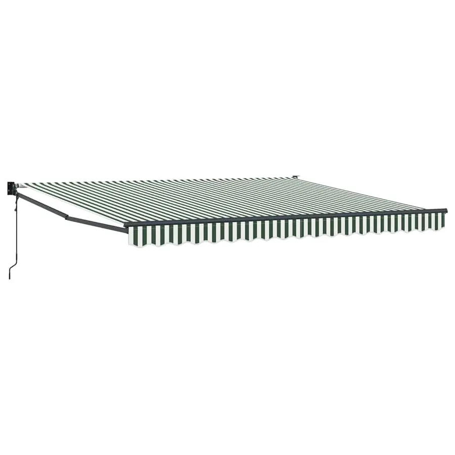 Auvent rétractable Vert et blanc 400 × 300 cm - 2