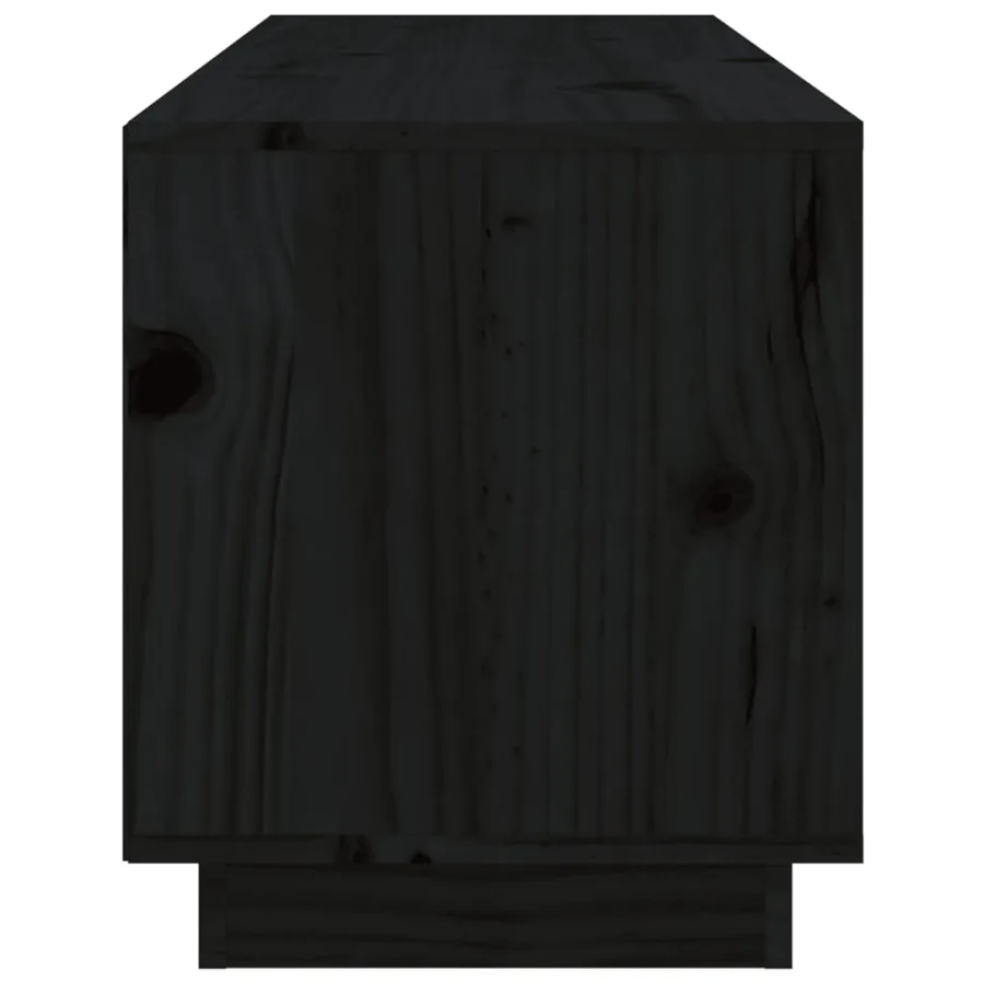 Meuble TV Noir 105x34x40 cm Bois de pin massif - 8