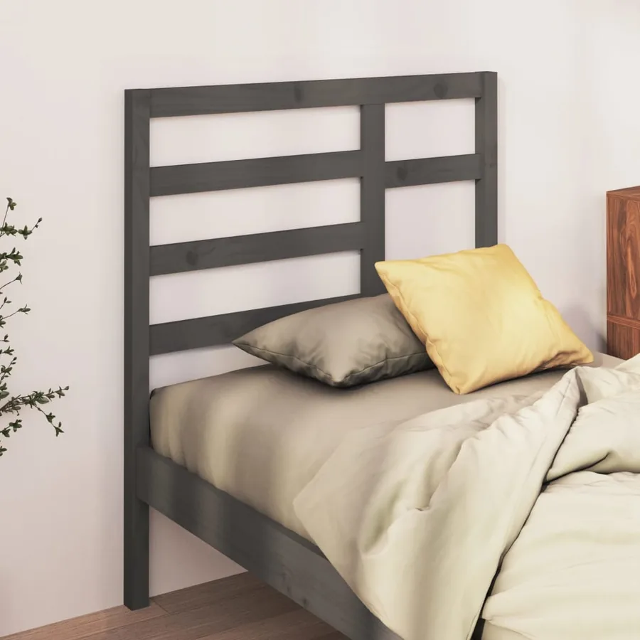 Tête de lit Gris 81x4x104 cm Bois massif de pin