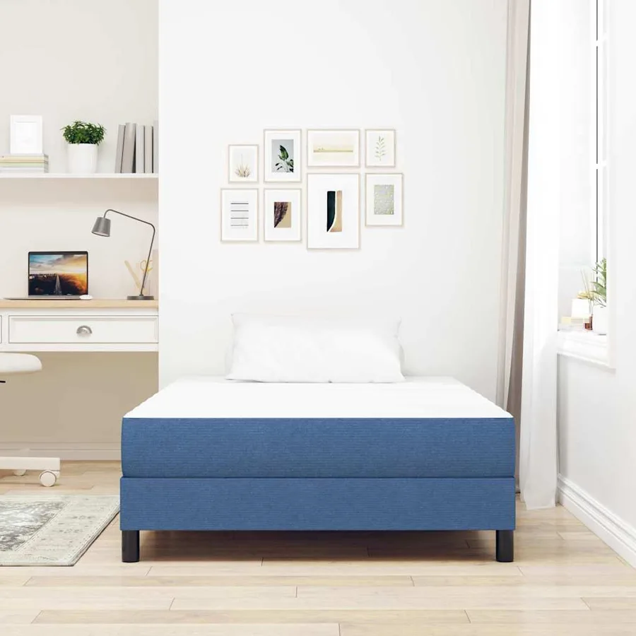 Matelas de Lit avec matelas Bleu 120 x 200 cm tissu - 3