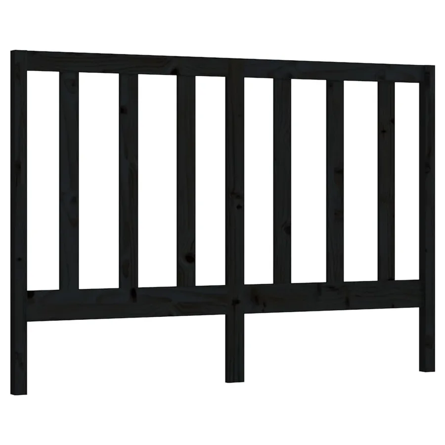 Tête de lit Noir 156x4x100 cm Bois massif de pin - 2