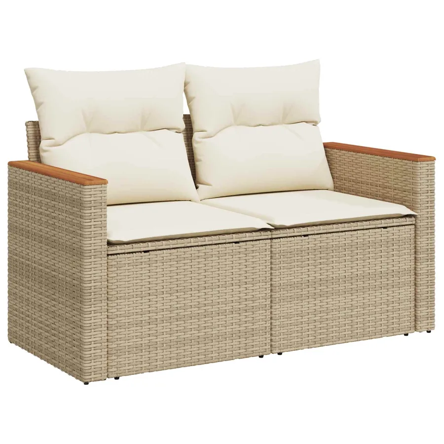 Ensemble de canapé de jardin 10 pcs Beige polyrotin - 5
