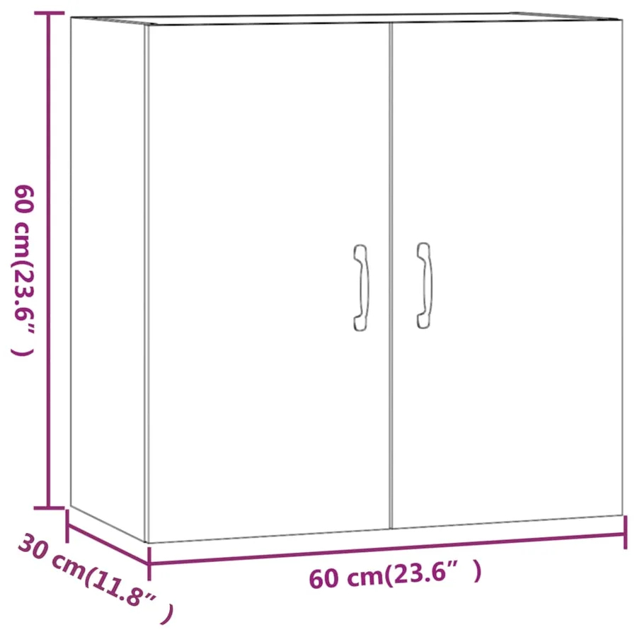 Armoire murale Chêne fumé 60x31x60 cm Bois d'ingénierie - 9
