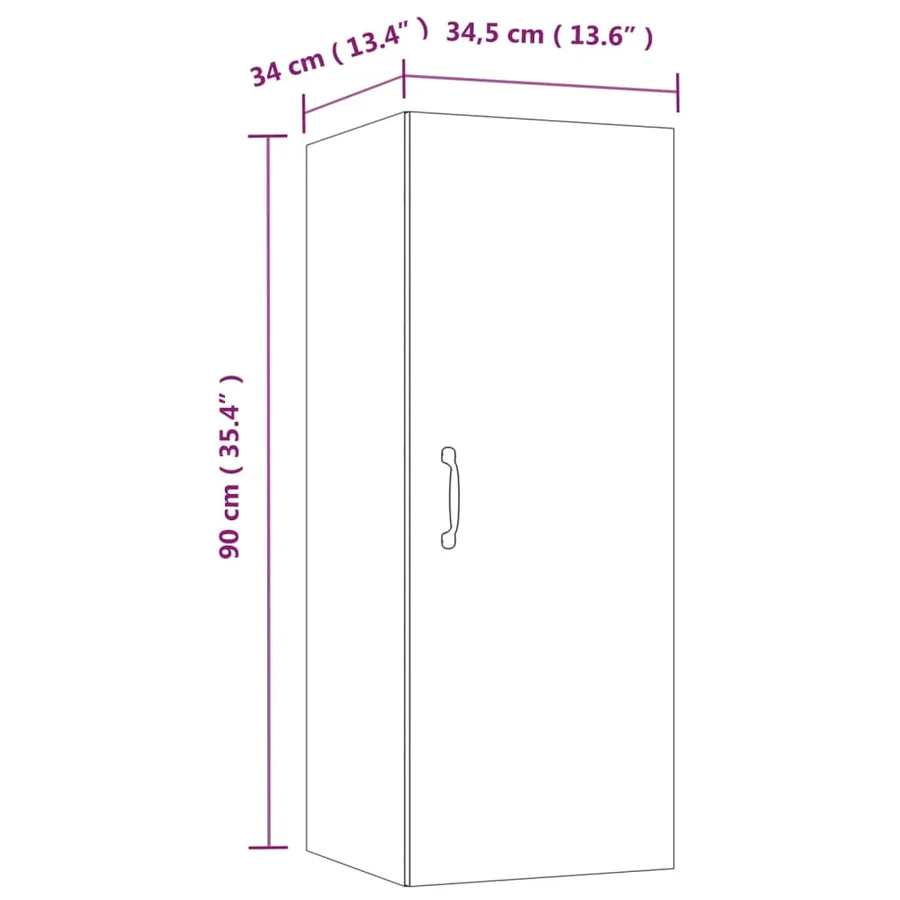 Armoire murale Sonoma gris 34,5x34x90 cm Bois d'ingénierie - 11