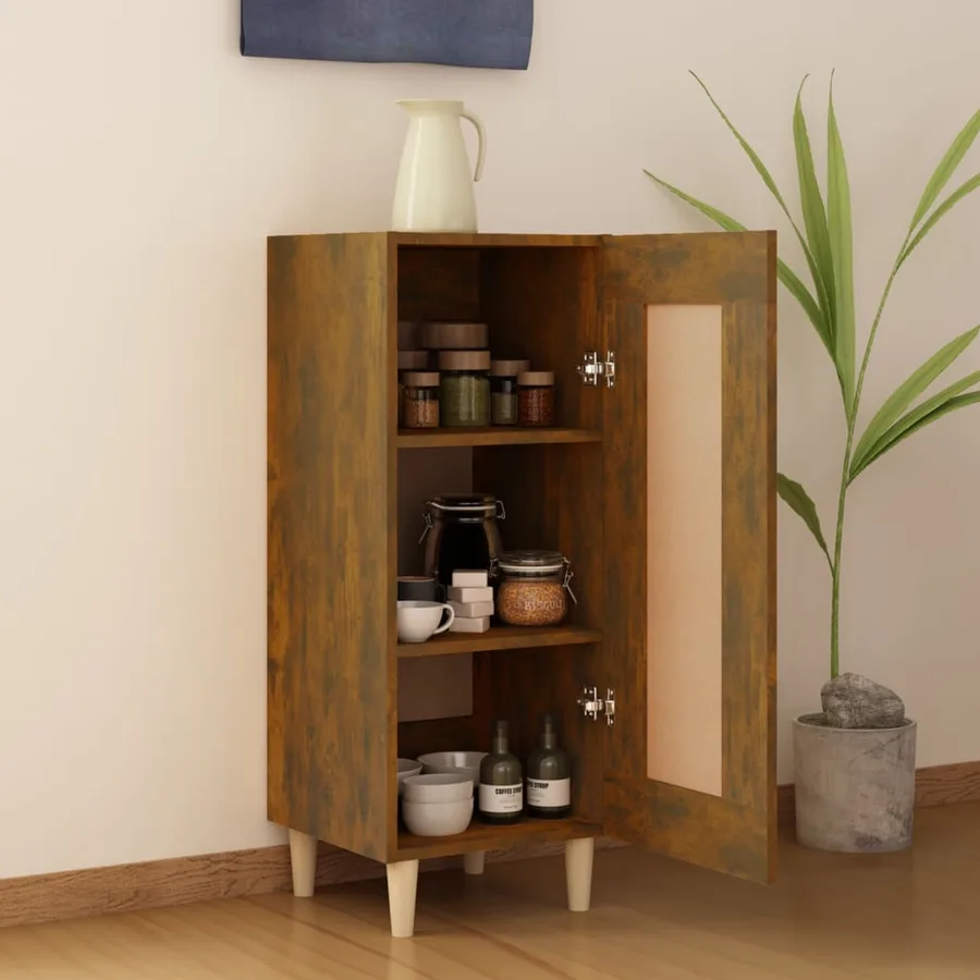 Buffet Chêne fumé 34,5x34x90 cm Bois d'ingénierie - 3