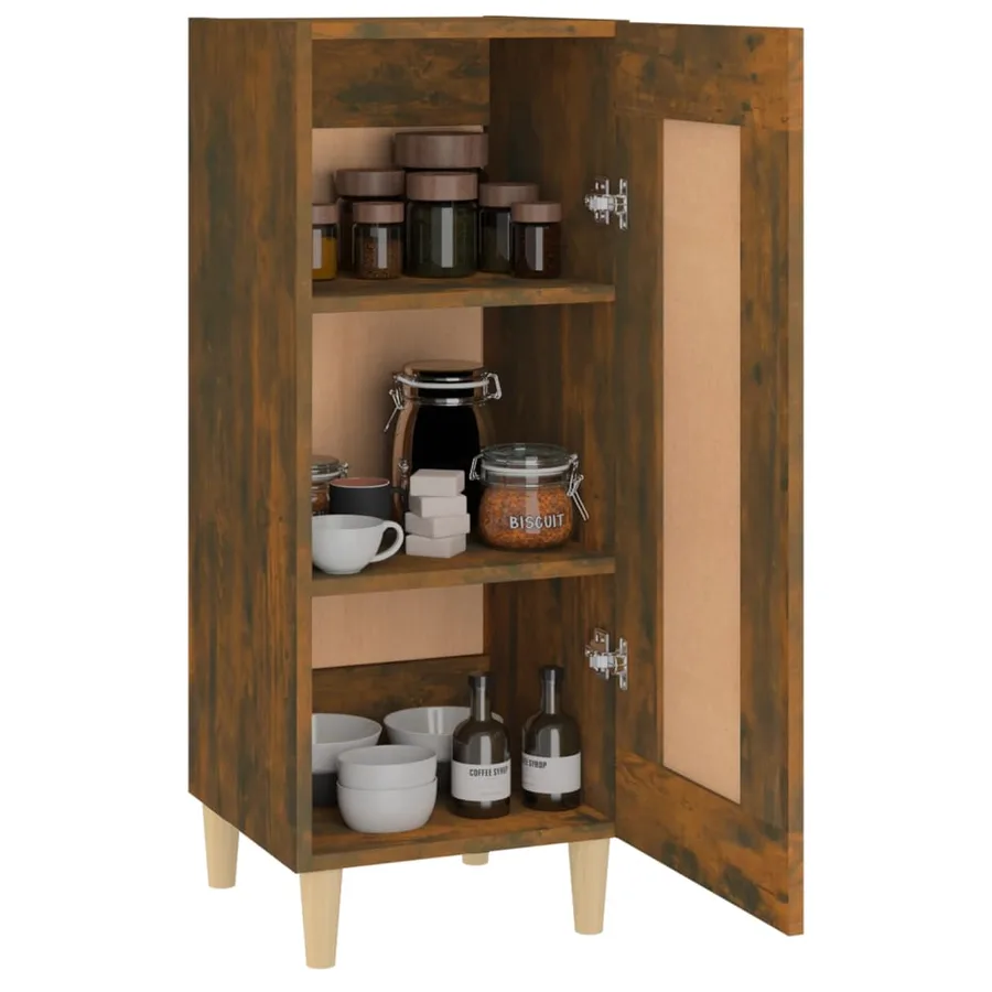 Buffet Chêne fumé 34,5x34x90 cm Bois d'ingénierie - 4