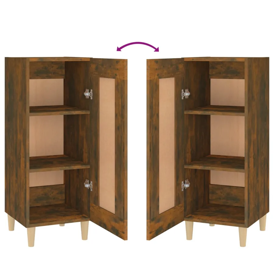 Buffet Chêne fumé 34,5x34x90 cm Bois d'ingénierie - 8