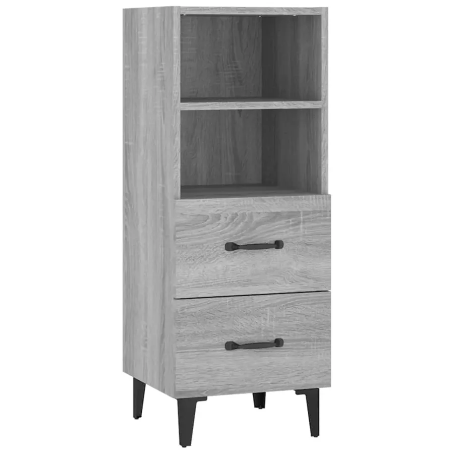 Buffet Sonoma gris 34,5x34x90 cm Bois d'ingénierie - 2