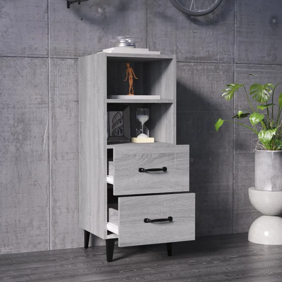 Buffet Sonoma gris 34,5x34x90 cm Bois d'ingénierie - 3