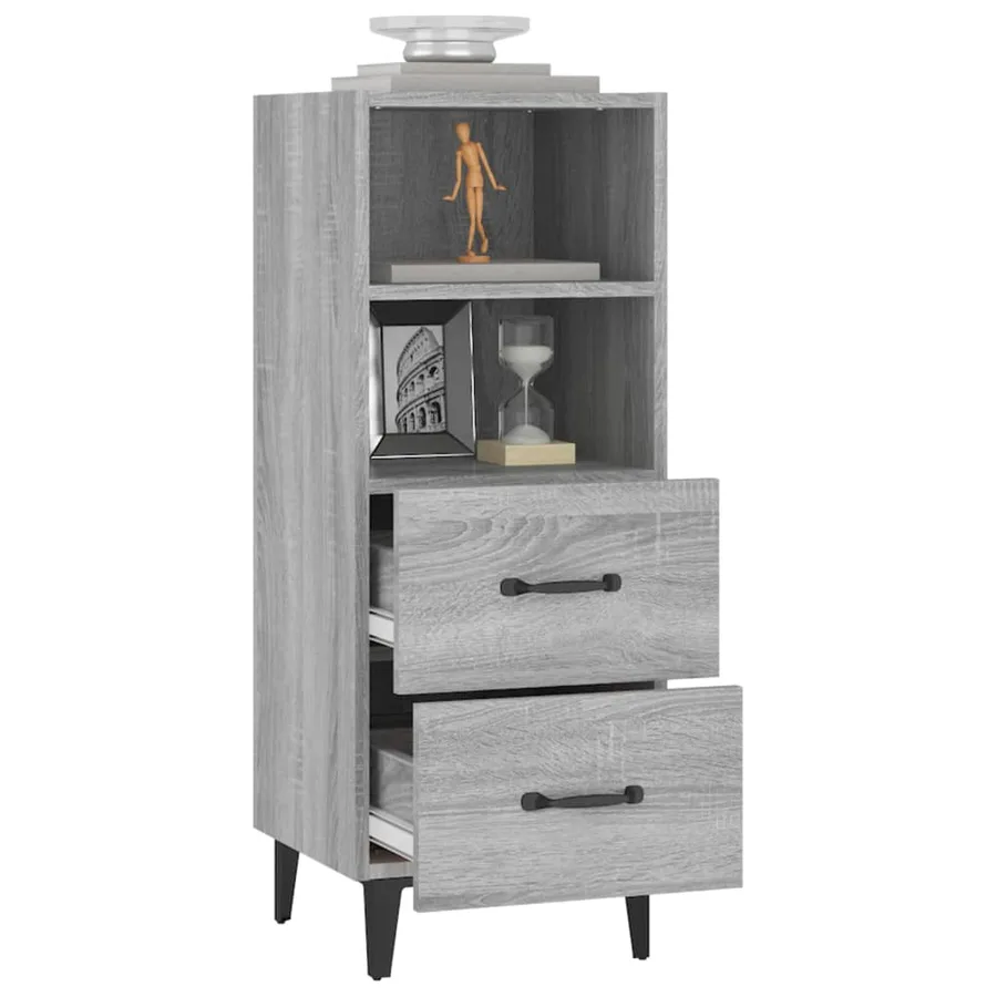 Buffet Sonoma gris 34,5x34x90 cm Bois d'ingénierie - 5
