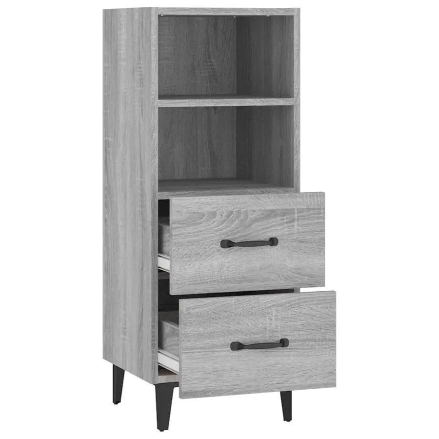 Buffet Sonoma gris 34,5x34x90 cm Bois d'ingénierie - 7