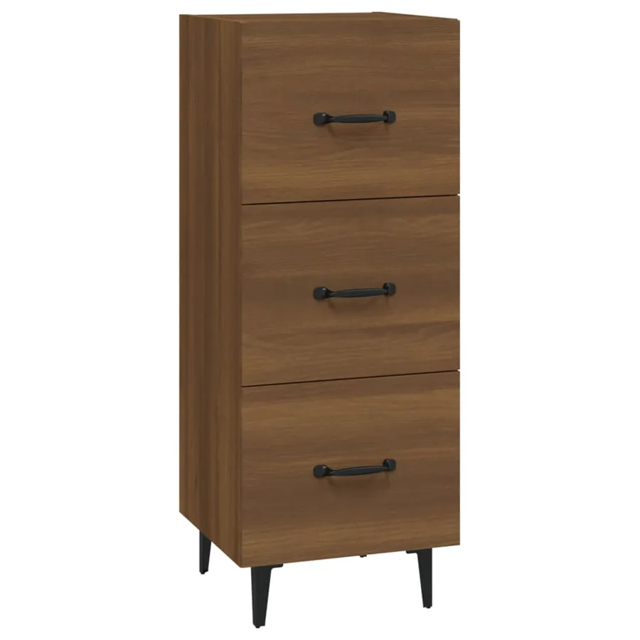 Buffet Chêne marron 34,5x34x90 cm Bois d'ingénierie - 2