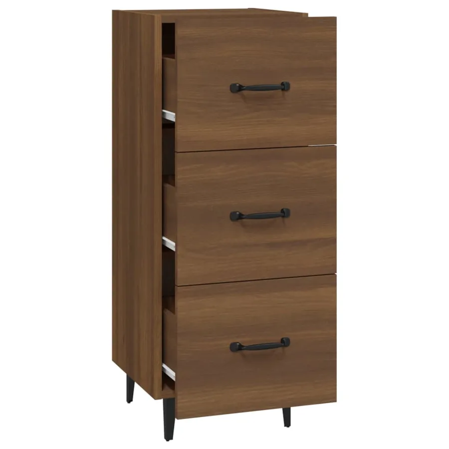 Buffet Chêne marron 34,5x34x90 cm Bois d'ingénierie - 6