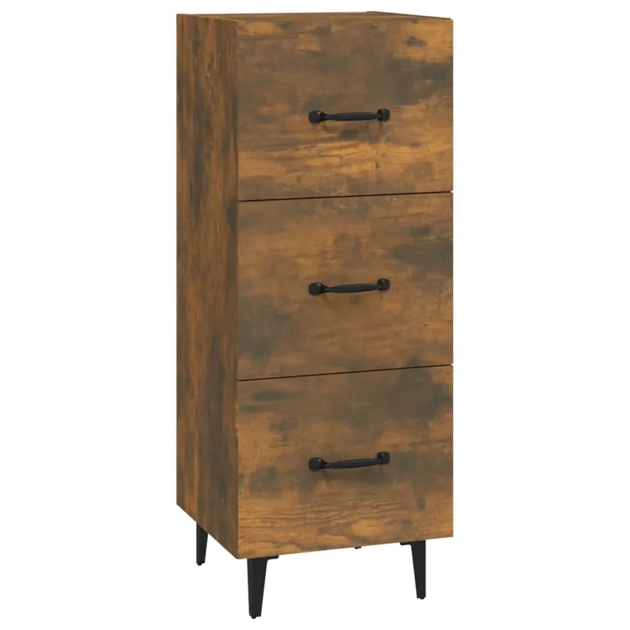 Buffet Chêne fumé 34,5x34x90 cm Bois d'ingénierie - 2