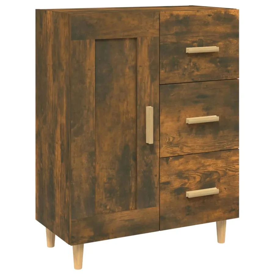 Buffet Chêne fumé 69,5x34x90 cm Bois d'ingénierie - 2