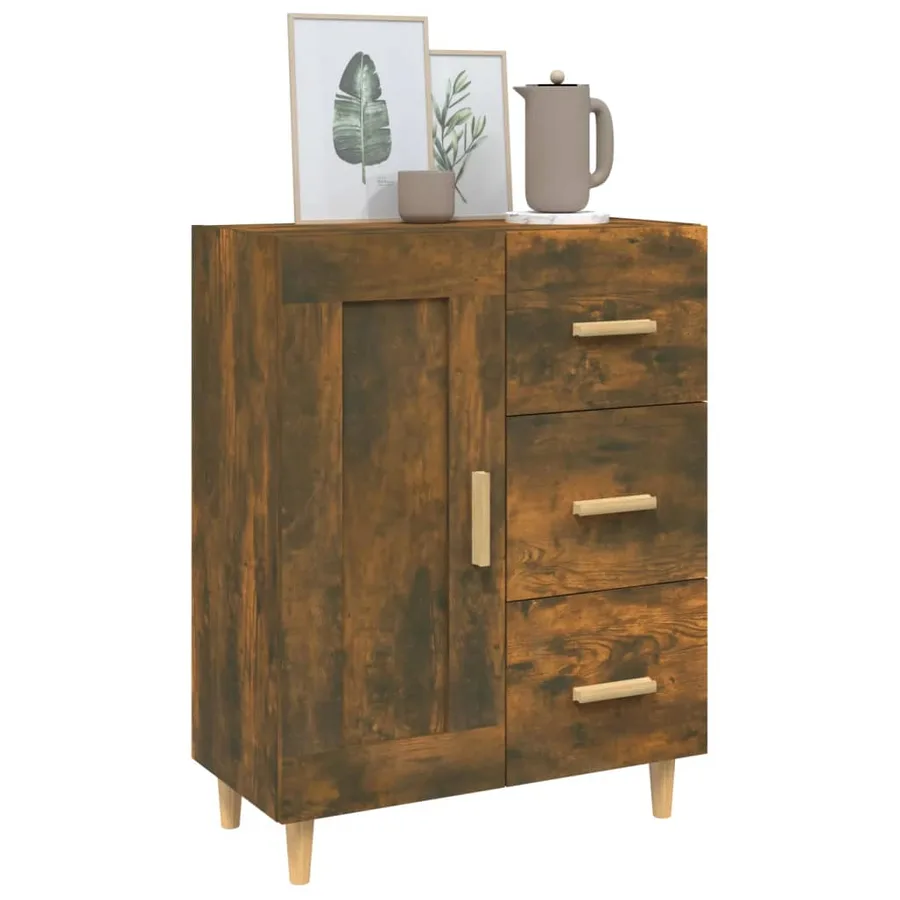 Buffet Chêne fumé 69,5x34x90 cm Bois d'ingénierie - 4