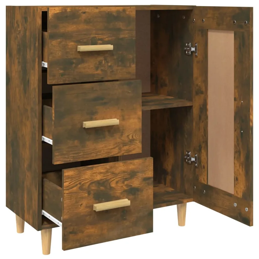 Buffet Chêne fumé 69,5x34x90 cm Bois d'ingénierie - 6